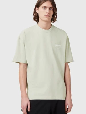 AllSaints t-shirt bawełniany UNDERGROUND męski kolor zielony z nadrukiem M071PB