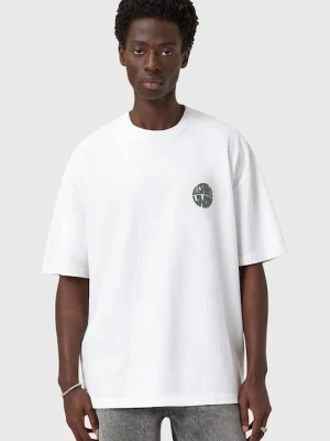 AllSaints t-shirt bawełniany WAVED męski kolor biały gładki M016JD