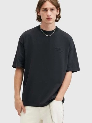 AllSaints t-shirt bawełniany XANDER SS CREW męski kolor czarny gładki M006PB