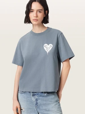 AllSaints T-shirt damski bawełniany TRIP niebieski