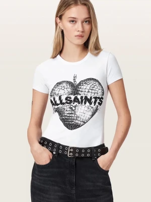 AllSaints T-shirt damski z bawełną REFLECT STEVIE TEE biały