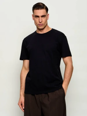 AllSaints T-shirt FLAX | Regular Fit | z dodatkiem lnu czarny