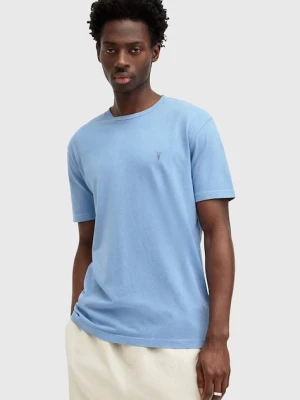 AllSaints t-shirt MD095Z OSSAGE SS CREW męski kolor niebieski gładki