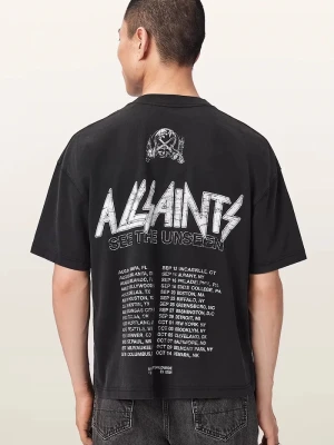 AllSaints T-shirt męski bawełniany CHROMIUM czarny