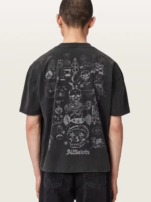 AllSaints T-shirt męski bawełniany IGNIS czarny