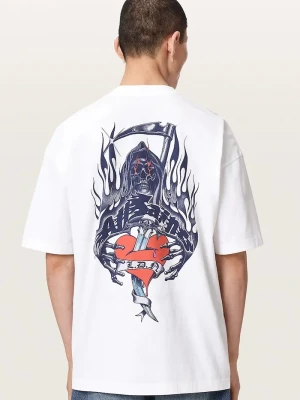 AllSaints T-shirt męski bawełniany SCIMITAR biały