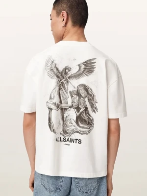 AllSaints T-shirt męski bawełniany SERAPH biały