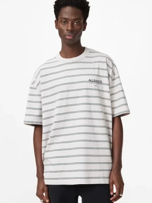 AllSaints T-shirt męski bawełniany UNDERGRND STRIPE SS szary