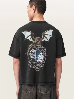 AllSaints T-shirt męski bawełniany WYVERN czarny