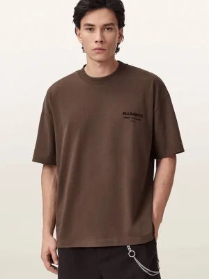 AllSaints T-shirt męski bawełniany XANDER brązowy