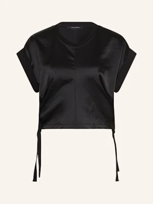 Allsaints T-Shirt Mira Z Mieszanki Materiałów schwarz
