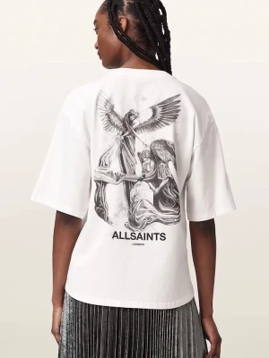 AllSaints T-shirt oversize damski bawełniany SERAPH AMELIE SS biały