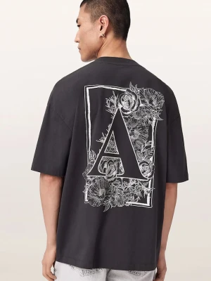 AllSaints T-shirt oversize męski bawełniany ANTHOS czarny