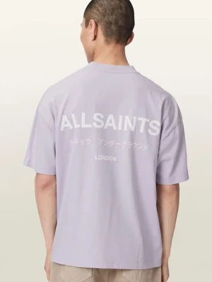 AllSaints T-shirt oversize męski bawełniany MINA fioletowy
