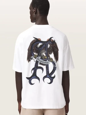 AllSaints T-shirt oversize męski bawełniany RAPTOUR biały