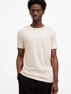 AllSaints t-shirt TONIC SS CREW męski kolor beżowy gładki