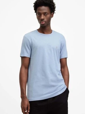 AllSaints t-shirt TONIC SS CREW męski kolor niebieski gładki