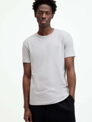 AllSaints t-shirt TONIC SS CREW męski kolor szary gładki