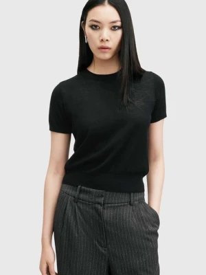 AllSaints t-shirt wełniany BERN kolor czarny W108KB