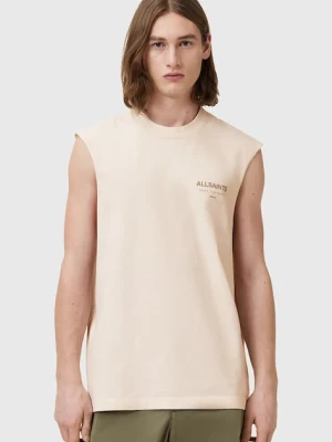 AllSaints top bawełniany UNDERGROUND kolor beżowy M038PC