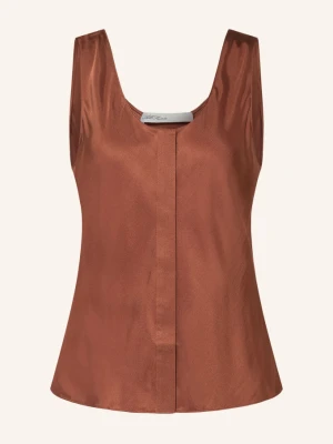 Allsaints Top Koszulowy Milla Z Jedwabiem rot BRĄZOWY