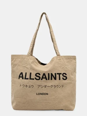 AllSaints torba bawełniana kolor beżowy M249XB