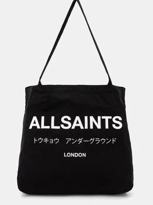 AllSaints torba bawełniana kolor czarny M170XB