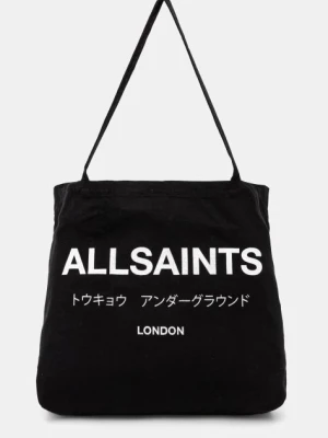 AllSaints torba bawełniana kolor czarny M170XB