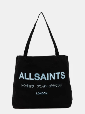 AllSaints torba bawełniana kolor czarny M170XB
