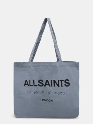 AllSaints torba bawełniana kolor niebieski M170XB