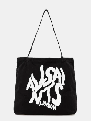 AllSaints torba bawełniana ORLANDO kolor czarny M285XB