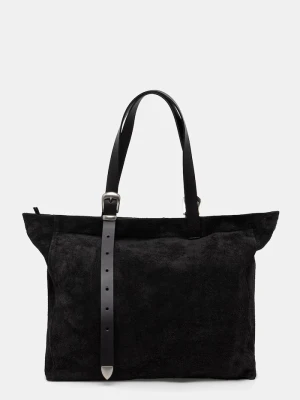 AllSaints torba zamszowa HAVEN czarny
