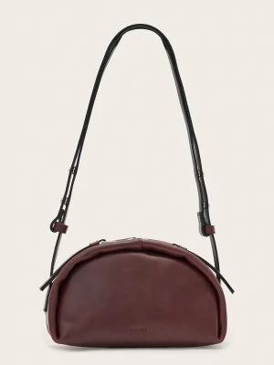 AllSaints torebka crossbody damska skórzana ROSALIE bordowy