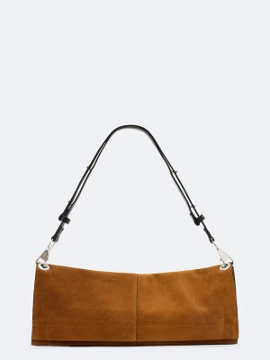 AllSaints torebka crossbody damska zamszowa LUTECE brązowy