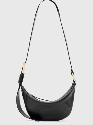 AllSaints torebka rogal damska skórzana LUNA czarny