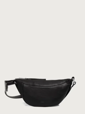 AllSaints torebka rogal damska skórzana LUNA czarny