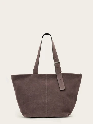 AllSaints torebka shopper damska zamszowa EFFIE brązowy