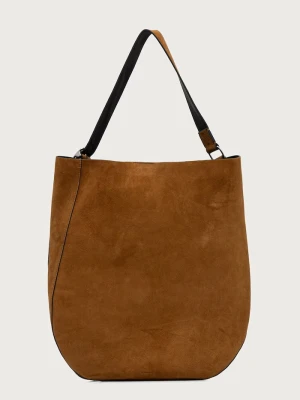 AllSaints torebka shopper damska zamszowa ESME brązowy