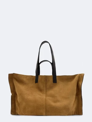 AllSaints torebka shopper damska zamszowa LUTECE brązowy