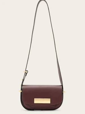 AllSaints torebka skórzana ETTA kolor bordowy W294XD