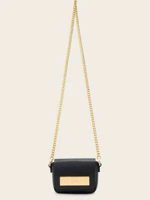 AllSaints torebka skórzana ETTA kolor czarny W340XD