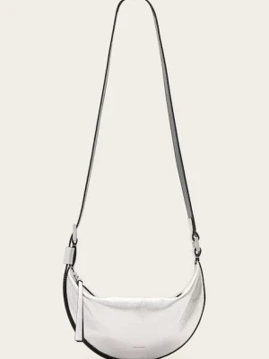AllSaints torebka skórzana HALF kolor srebrny W393XC