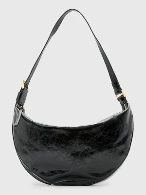 AllSaints torebka skórzana HALF MOON kolor czarny W020XZ