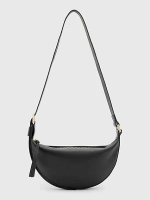 AllSaints torebka skórzana HALF MOON kolor czarny W301XB