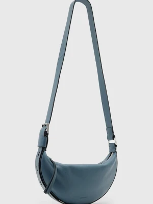 AllSaints torebka skórzana HALF MOON kolor niebieski W301XB