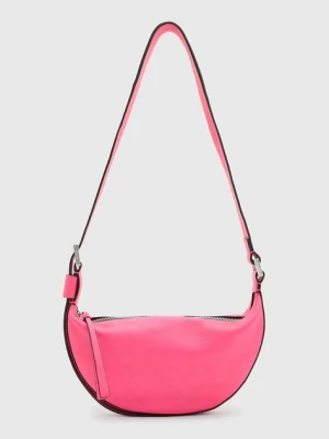 AllSaints torebka skórzana HALF MOON kolor różowy WB720Z