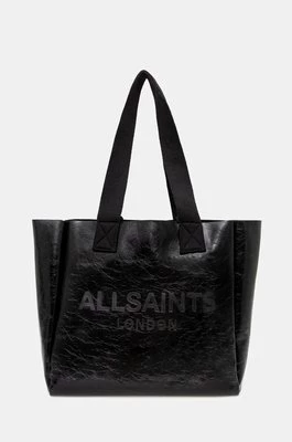 AllSaints torebka skórzana IZZY SHINE kolor czarny W055XB