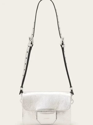 AllSaints torebka skórzana JUPITER kolor srebrny W331XC