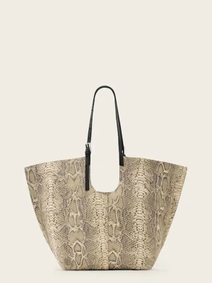 AllSaints torebka skórzana kolor beżowy W652XD