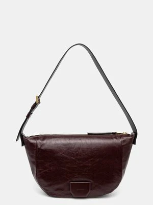 AllSaints torebka skórzana MADEA SHOULDER kolor bordowy W395XB